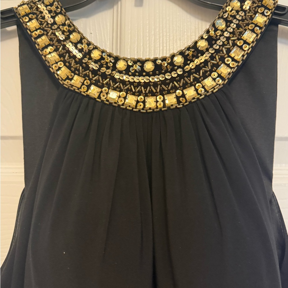 Embellished Black and Gold Women's Top